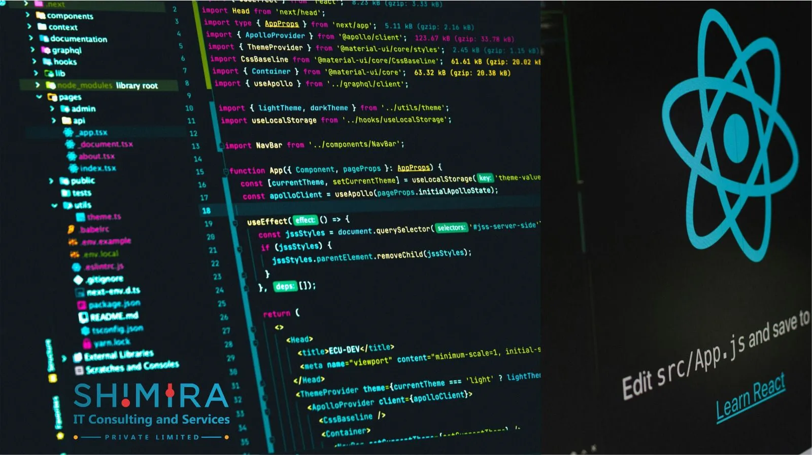 Laptop running with react project